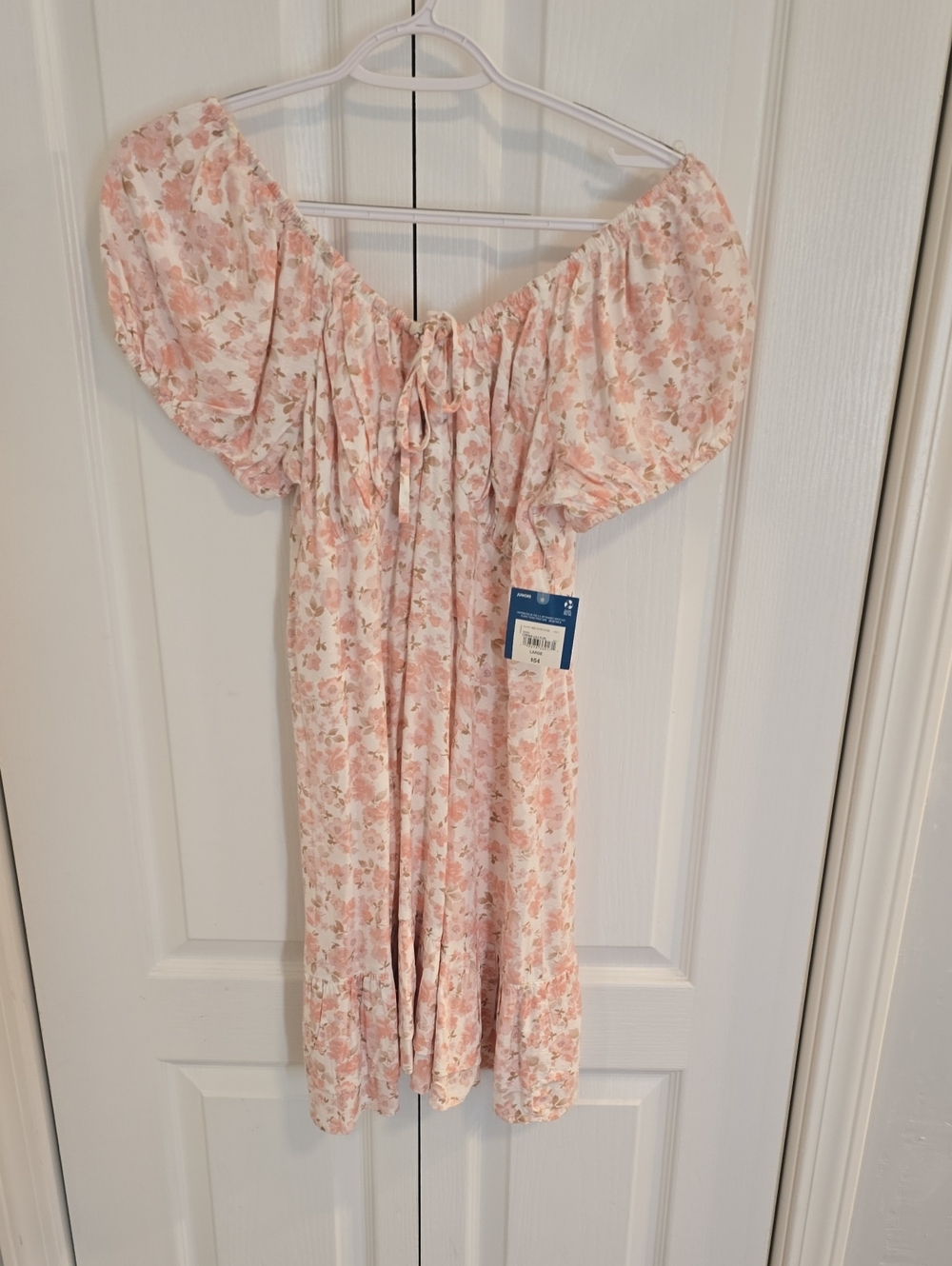 Arizona Jean Company Pink Floral Off-Shoulder Mini Dress